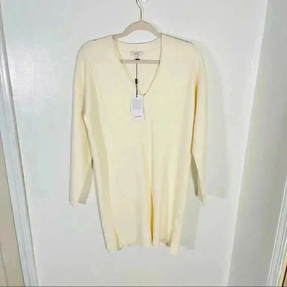 NWT Reiss Ava Elevated Day Knit Dress in Cream Sweater Mini - Picture 2 of 7